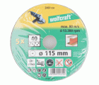 5 discos de lijar de fibra WS, grano 40 Ø 115 mm