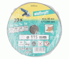 1 juego de discos de lijar de fibra de 20 piezas WS Ø 115 mm
