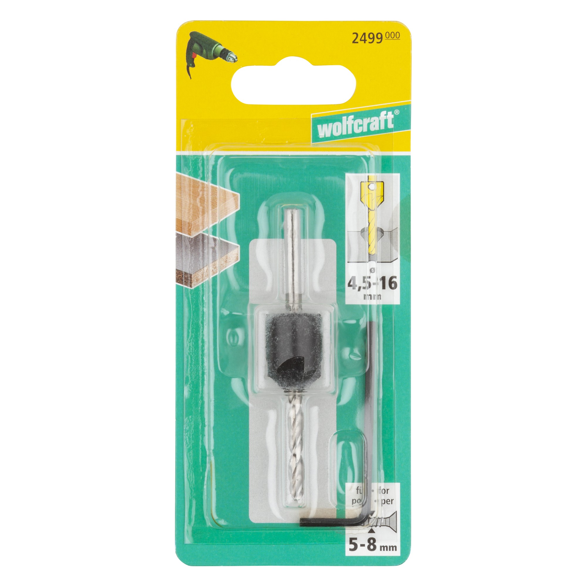 1 broca con avellanador Ø 4,5 x 16 mm