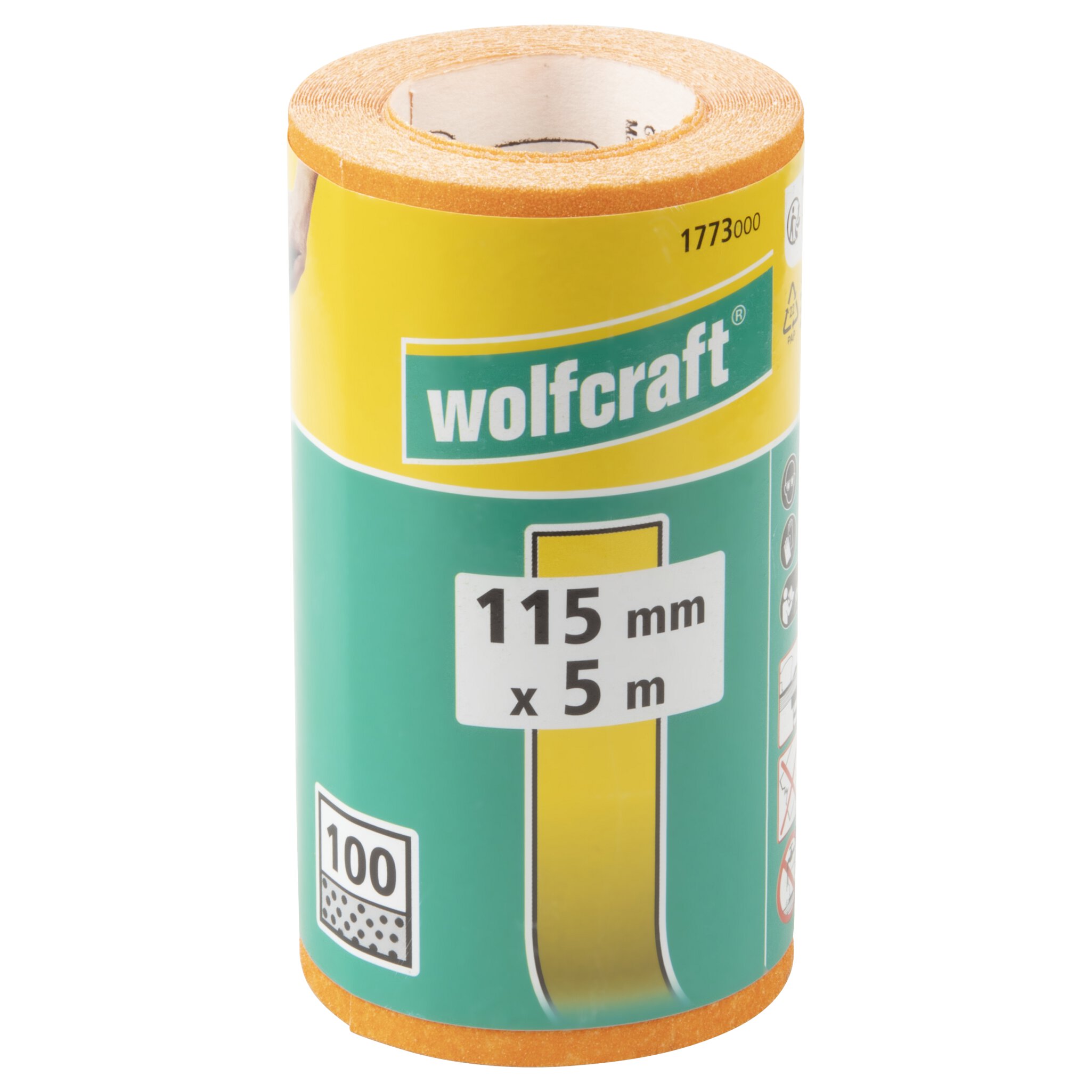 1 rollo de papel abrasivo de grano Grano 100, 5 m x 115 mm