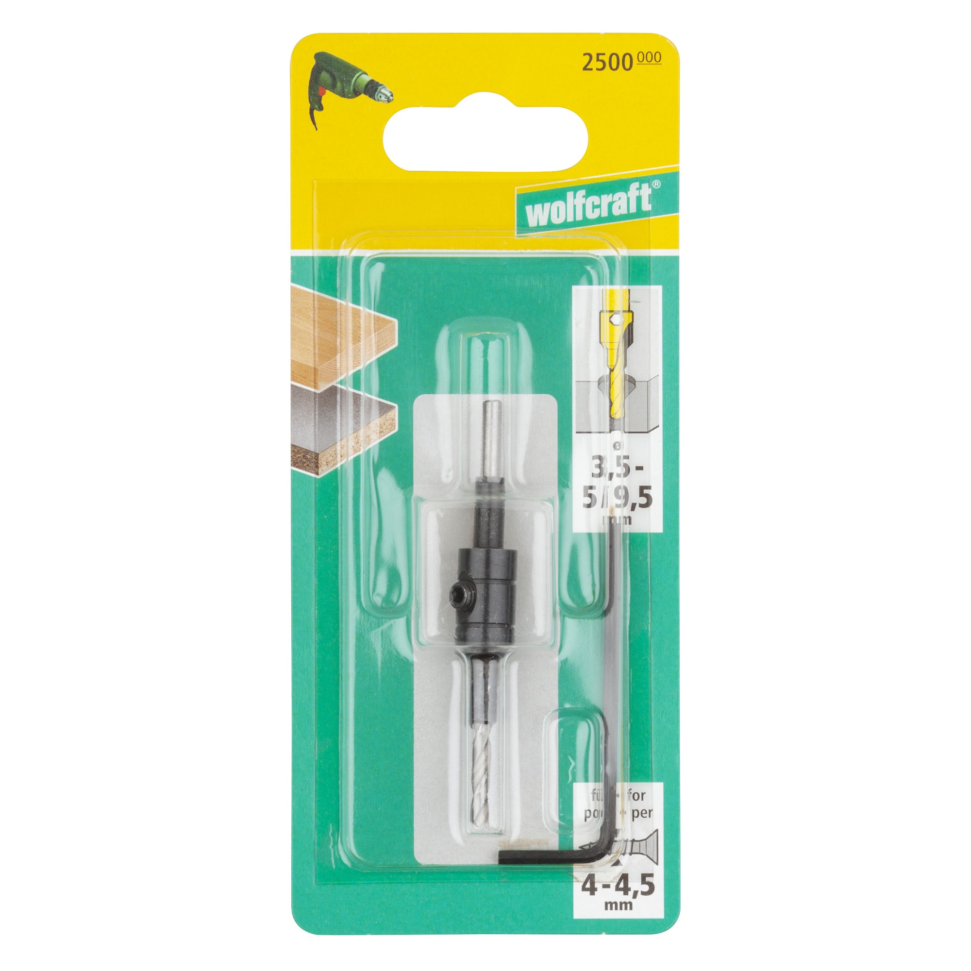 1 broca con avellanador Ø 3,5 - 9,5 mm