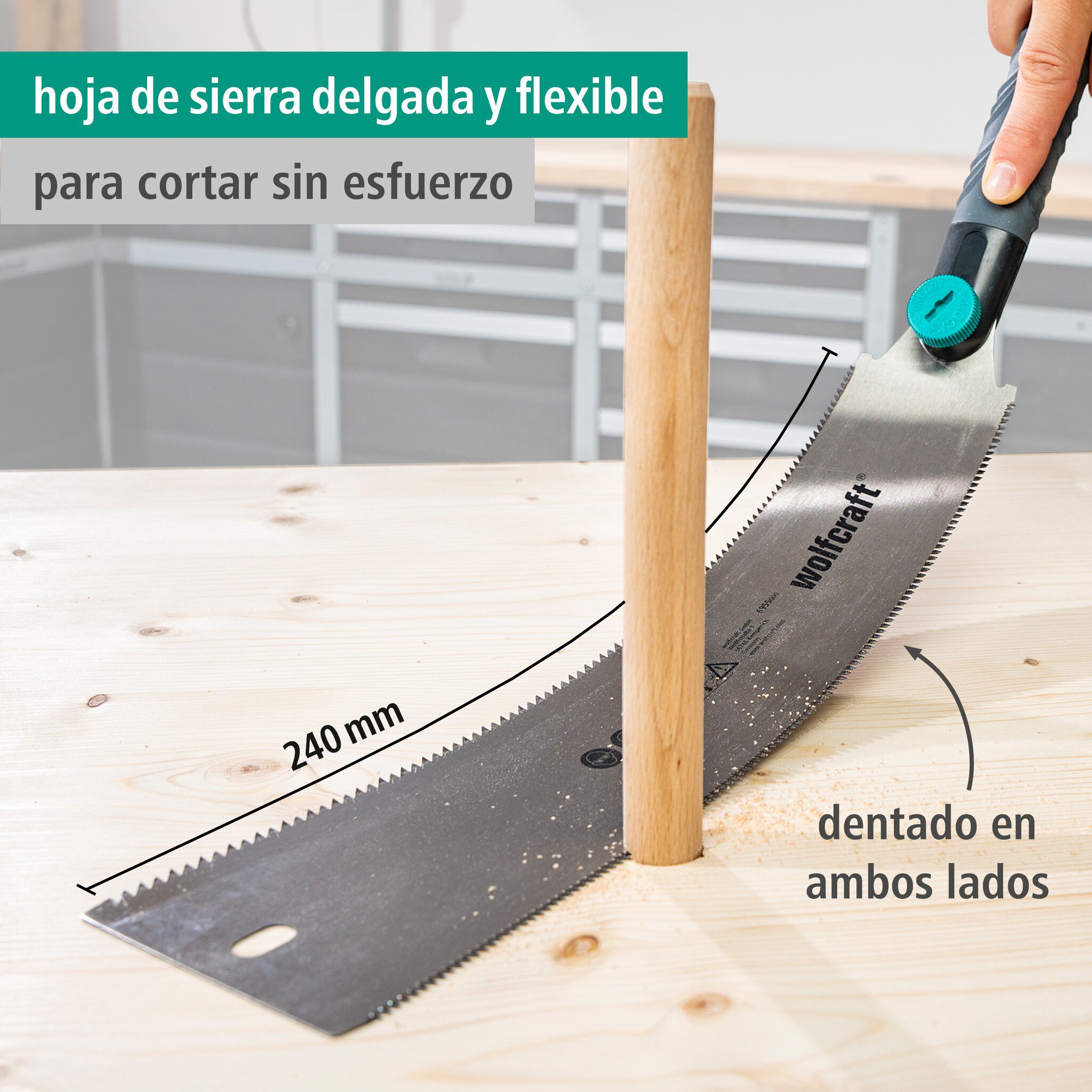 1 sierra japonesa de doble dentado de 240 mm