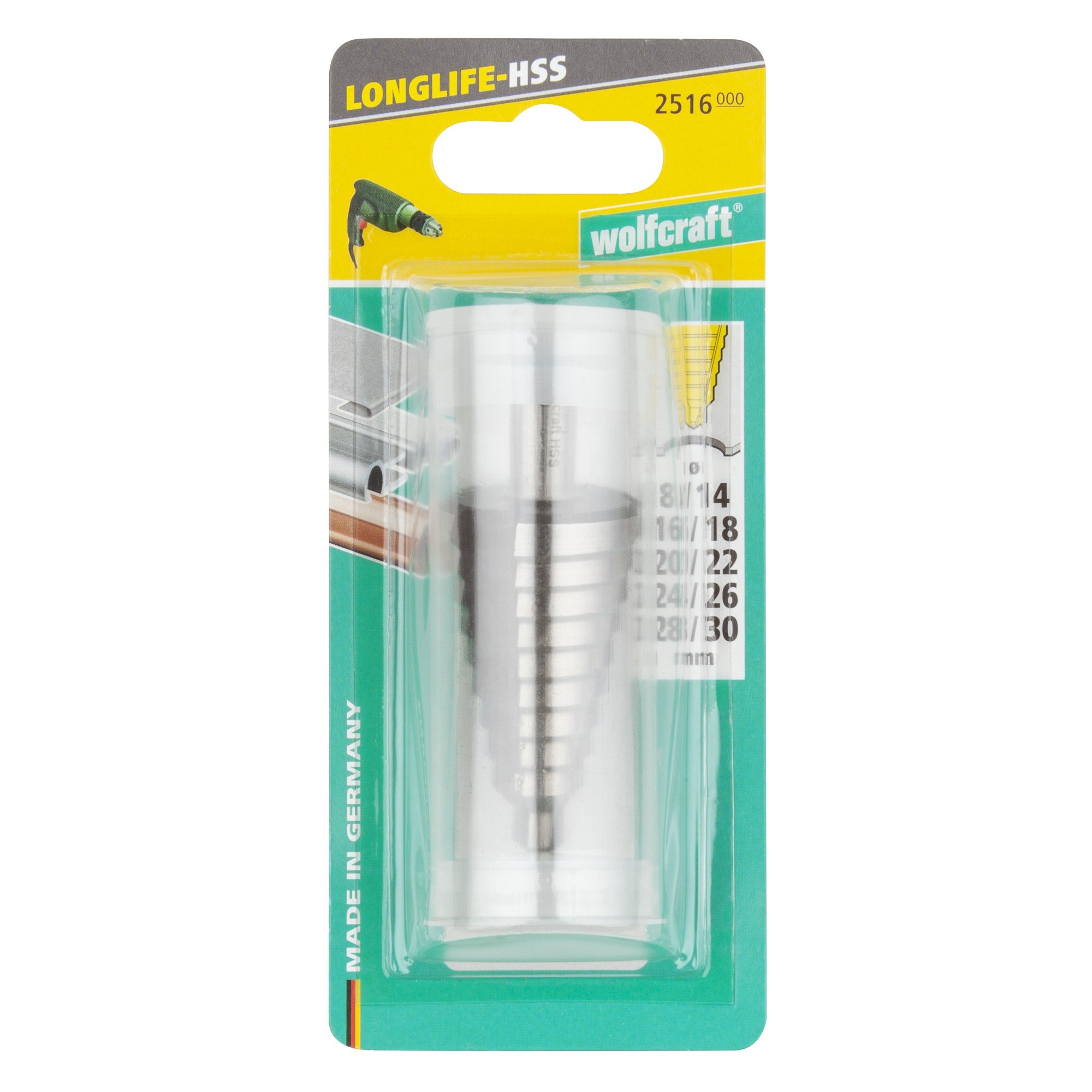 1 broca escalonada, HSS, vástago 10 mm, Ø 8 - 30 mm