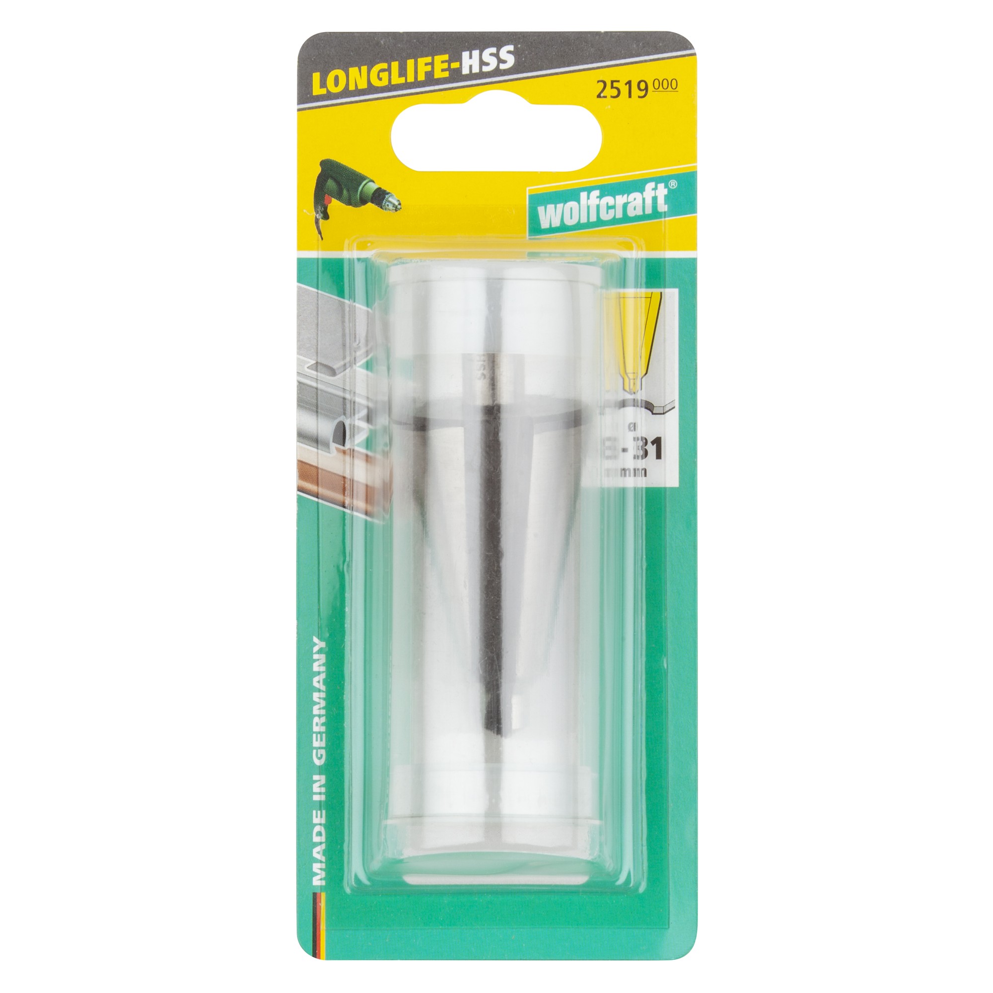 1 fresa de escariar HSS, vástago 10 mm, Ø 8 - 31 mm