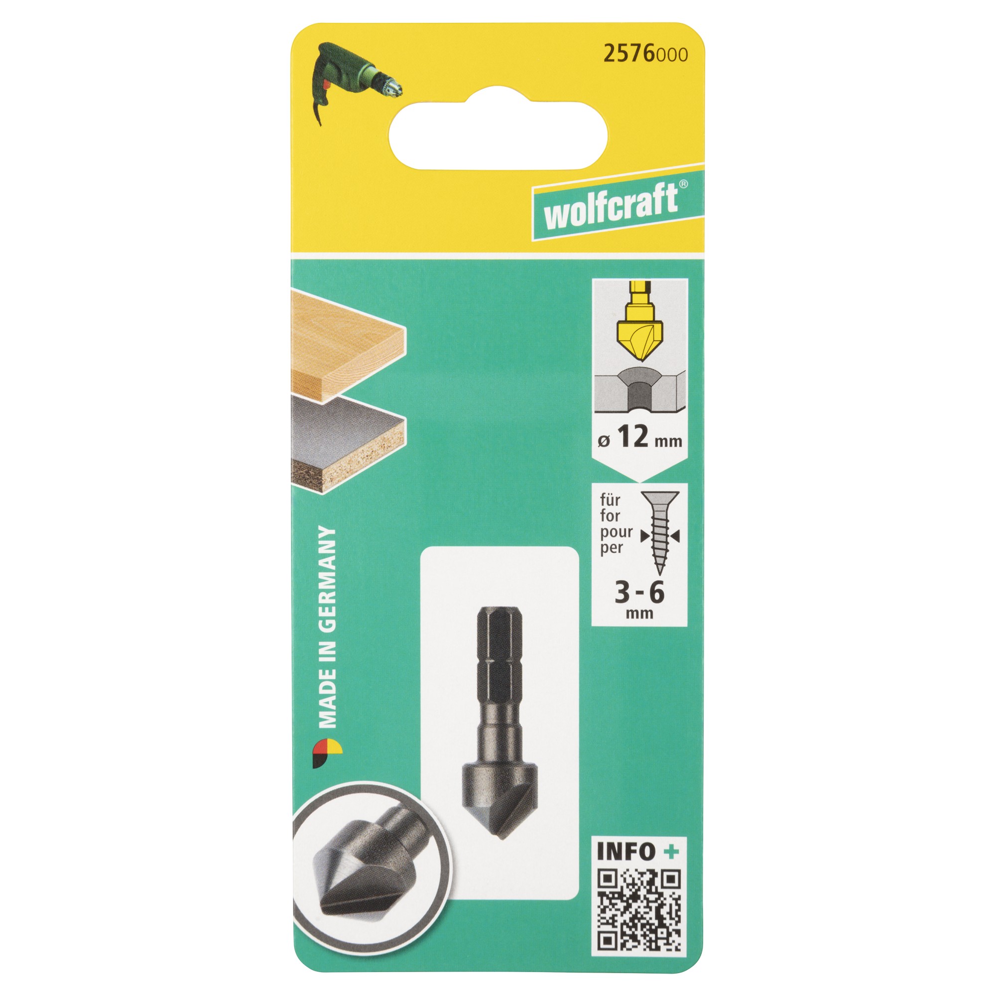 1 avellanador WS, vástago hexagonal, Ø 12 mm