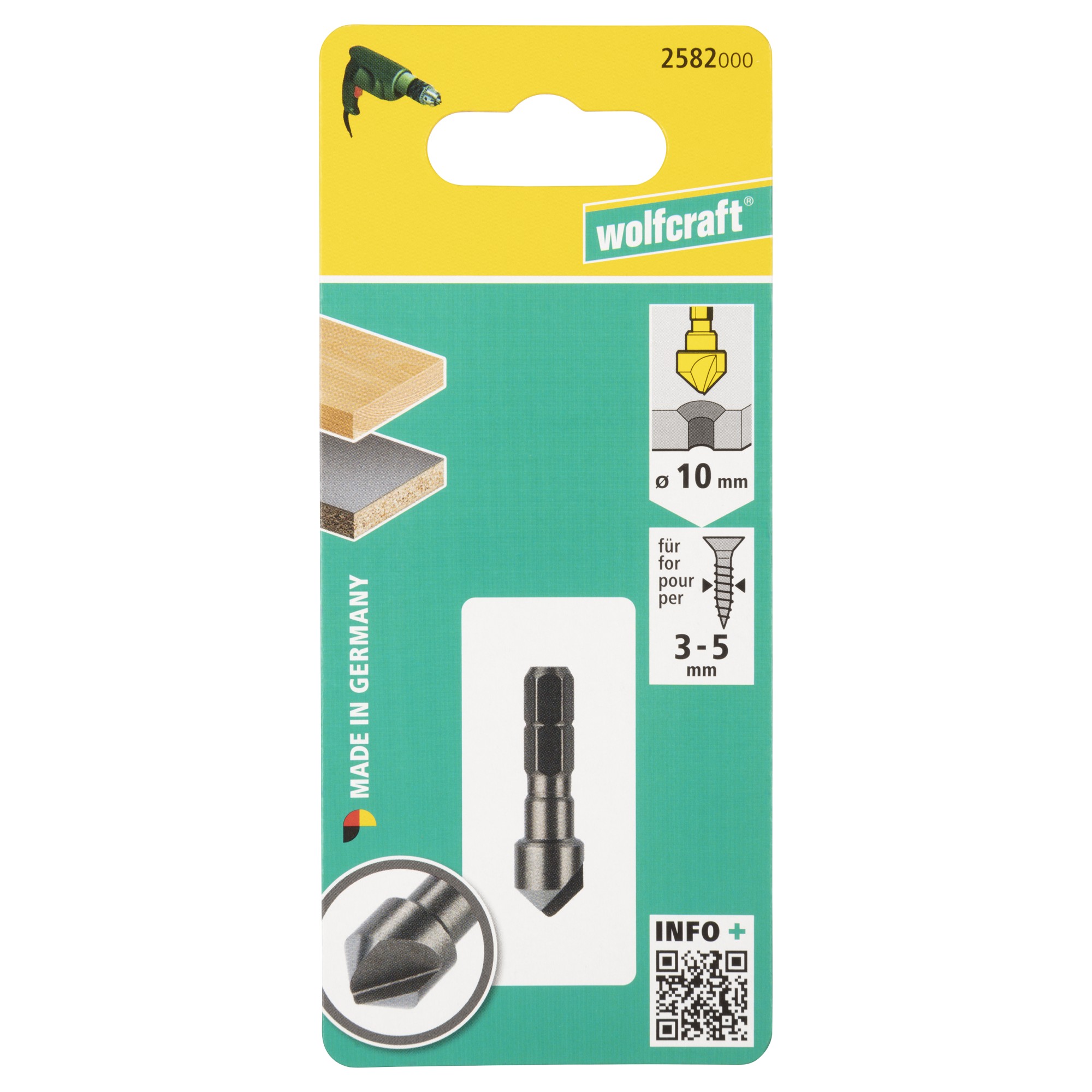 1 avellanador WS, vástago hexagonal, Ø 10 mm