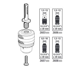 Adaptador de portabrocas, vástago SDS-plus
