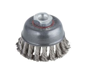 Cepillo de copa de alambre de acero inoxidable, trenzado