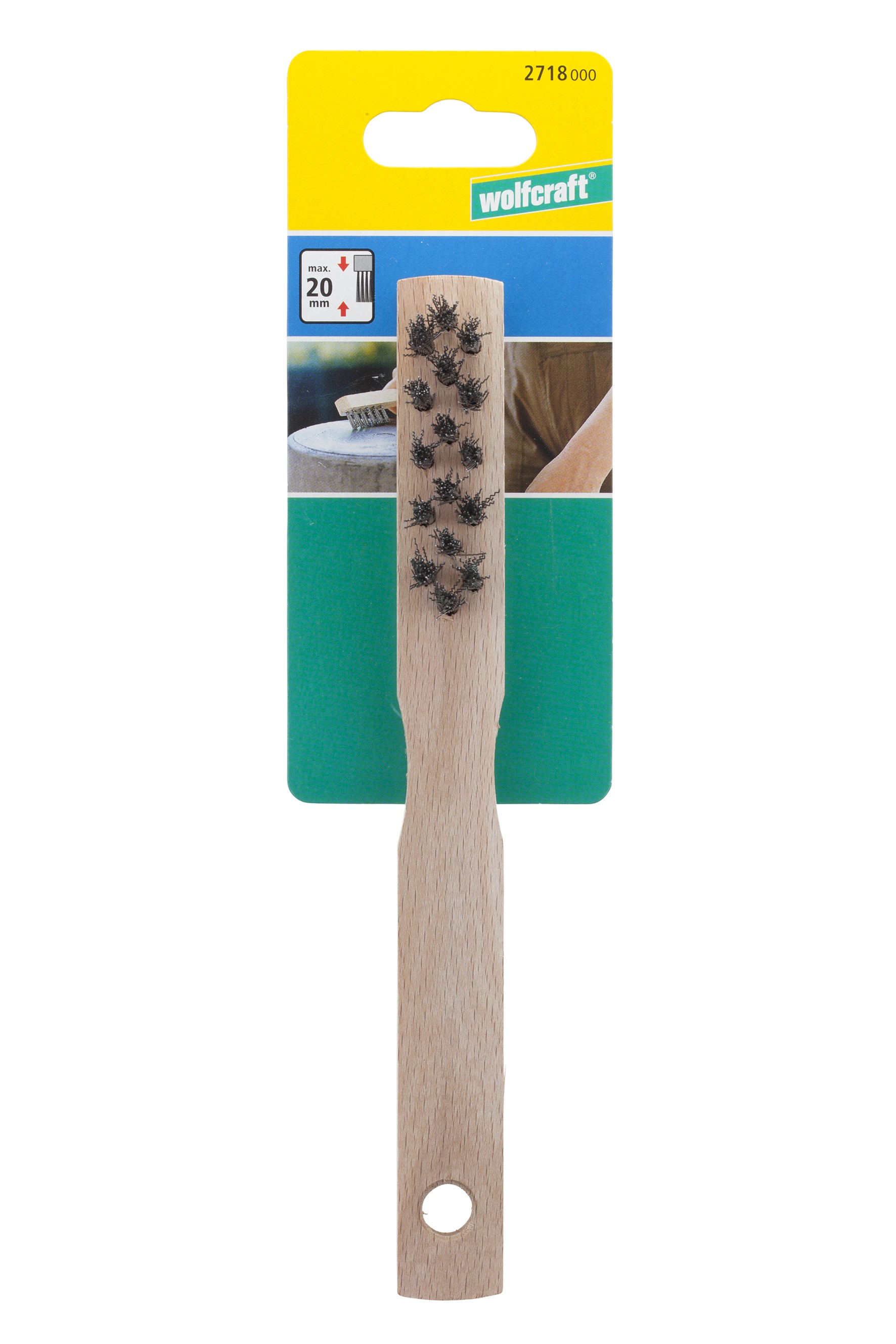 1 cepillo manual de alambre de acero, modelo de madera 200 mm