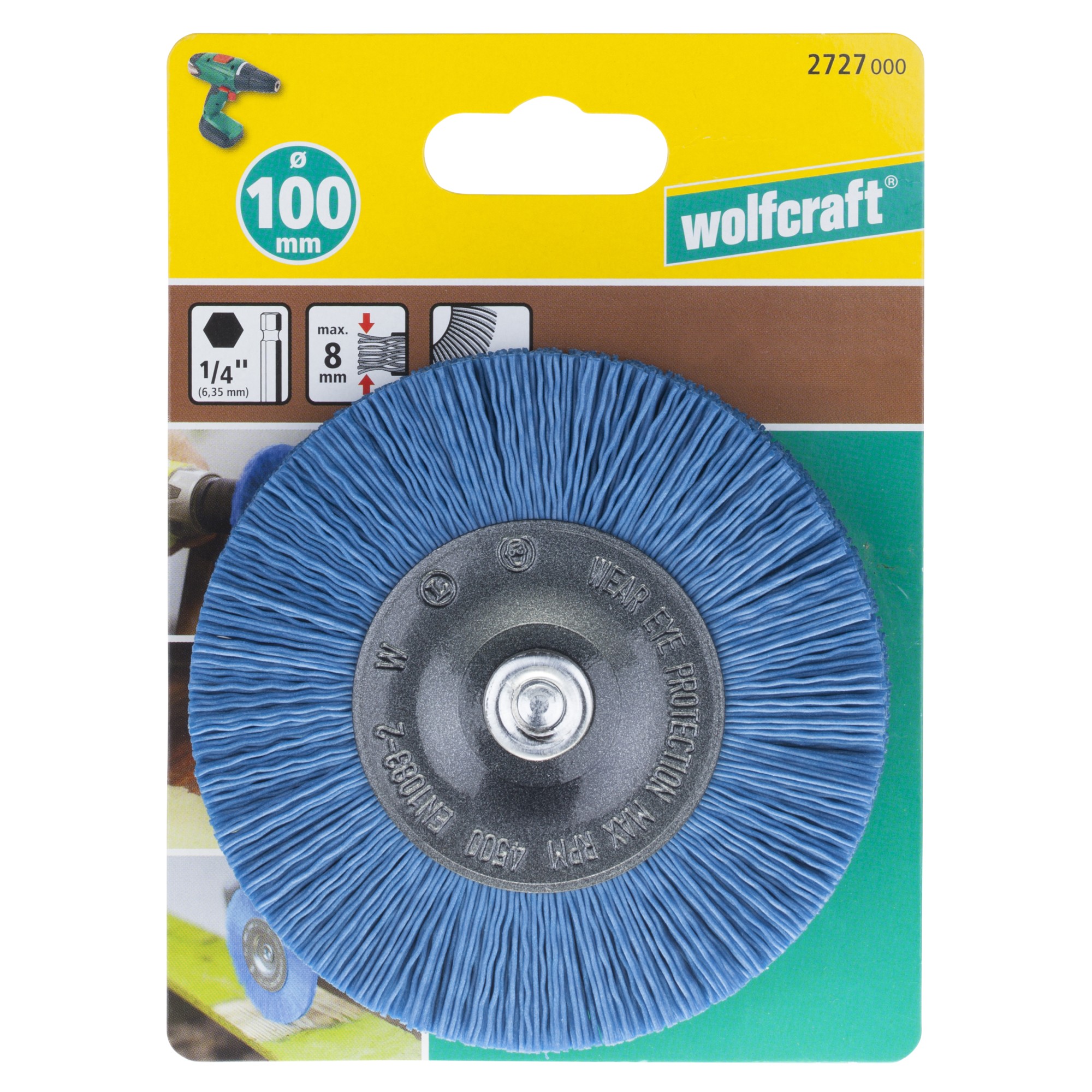 1 cepillo de disco de alambre de nylon suave Ø 100 x 10 mm