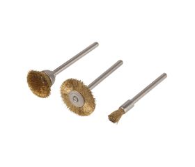 Juego de minicepillos de alambre de latón, 3 piezas