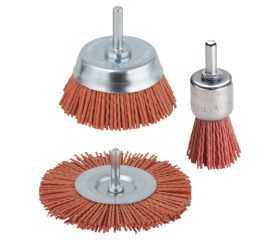 Juego de cepillos de alambre de nylon, agresivos, 3 piezas