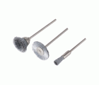 Juego de minicepillos metálicos de alambre de acero inoxidable, 3 piezas