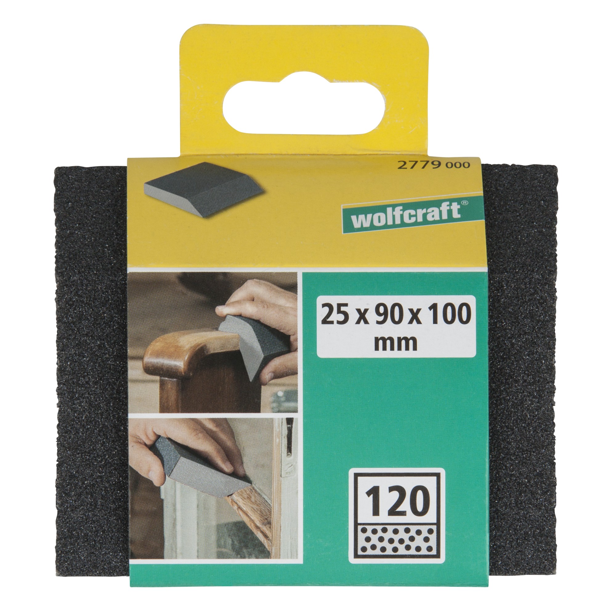 1 esponja de lijar para contorno de grano 120; 100 x 90 x 25 mm