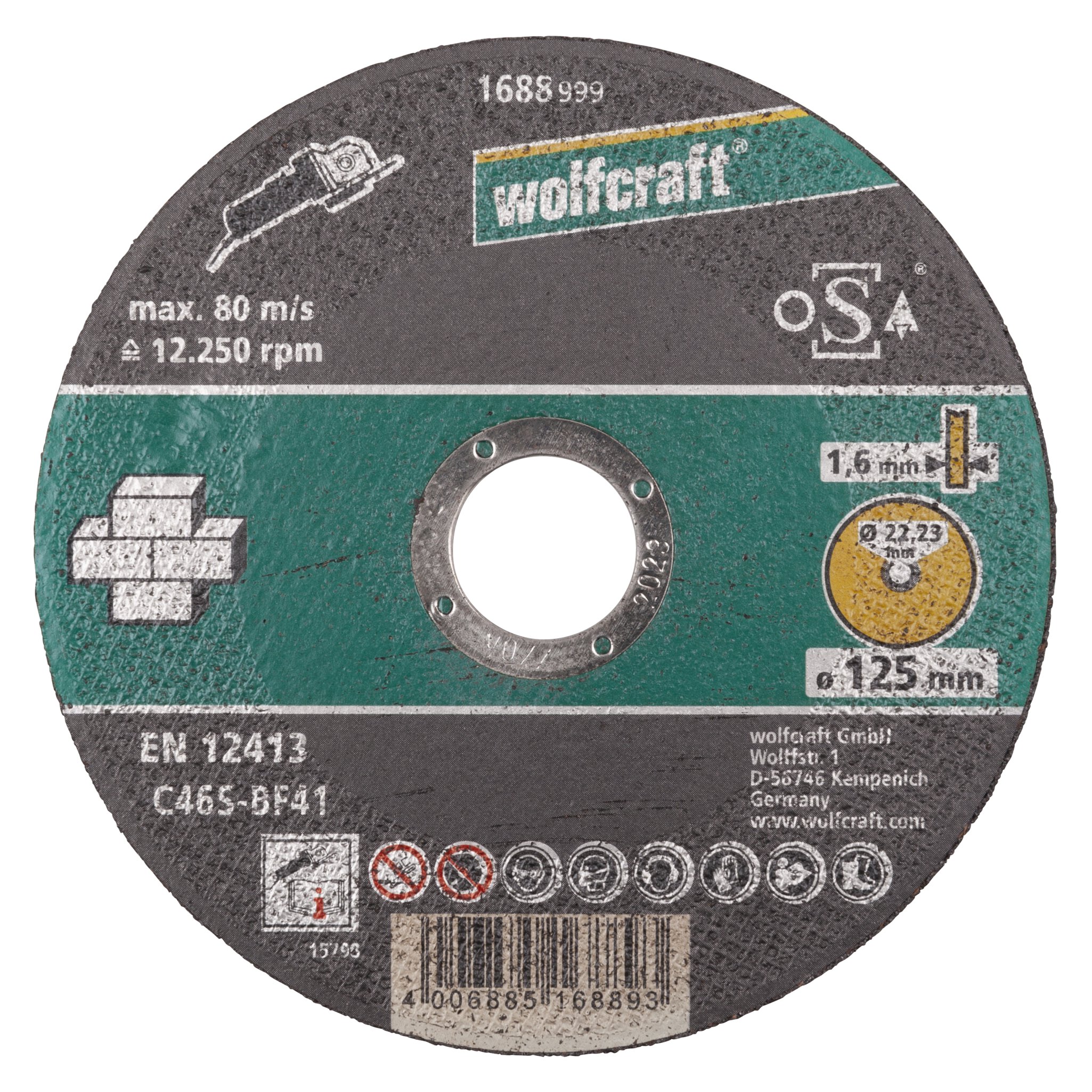 1 disco para cortar piedra ø125x1,6x22,2mm
