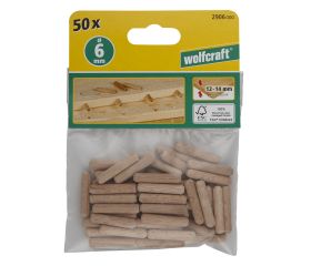 50 espigas corrugadas de haya de ø6x30 mm