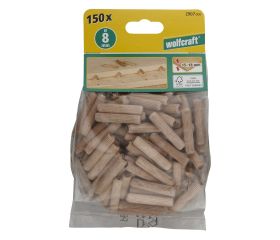 150 espigas corrugadas de haya de ø8x40mm