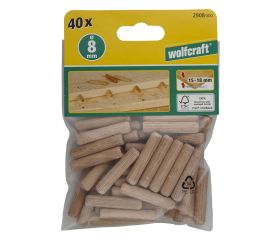 40 espigas corrugadas de haya de ø8x40mm