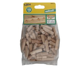120 espigas corrugadas de haya de ø10x40mm