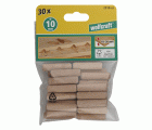 30 espigas corrugadas de haya de ø10x40mm