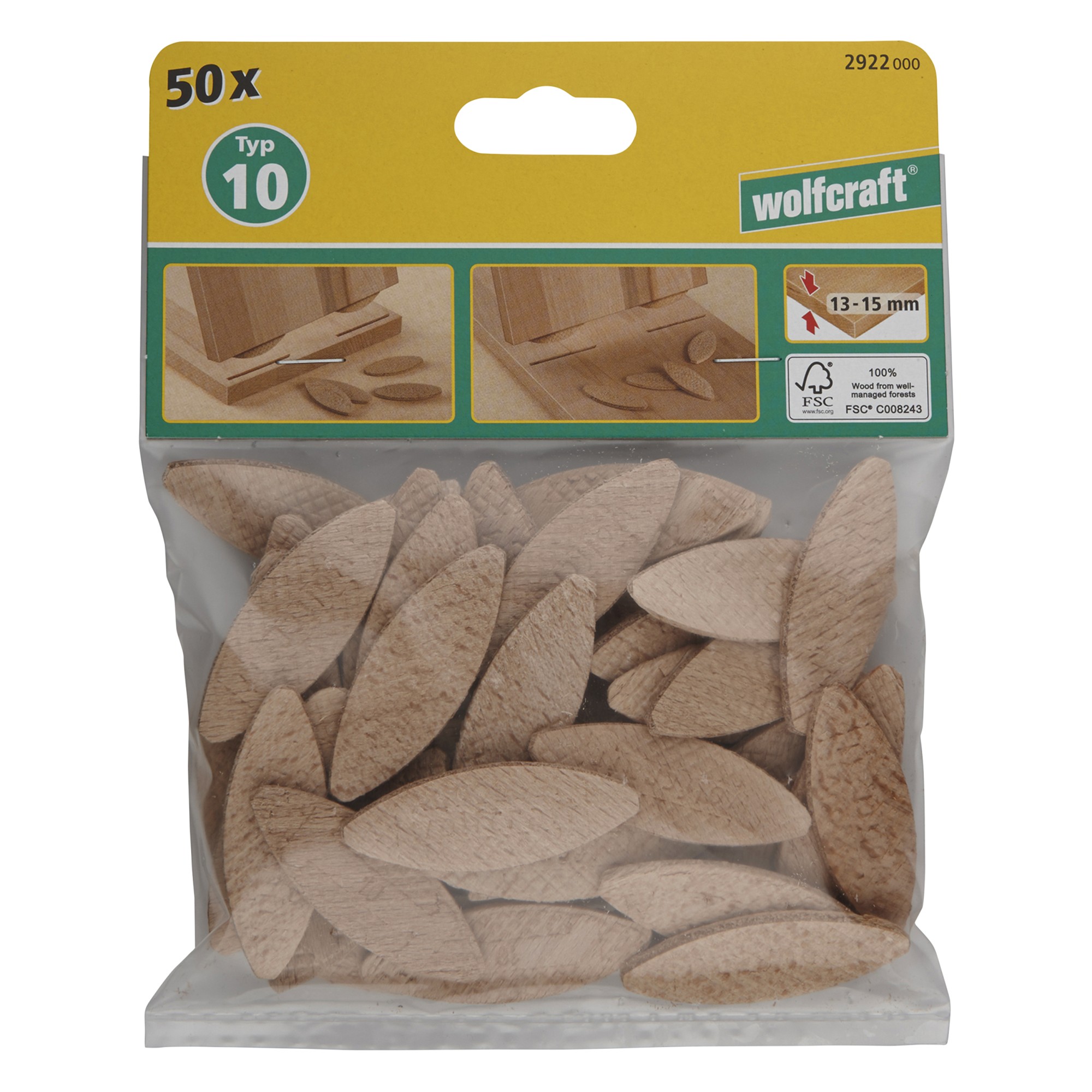 50 galletas de unión de tamaño 10