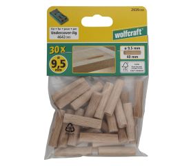 30 espigas corrugadas de haya de ø9,5x40mm