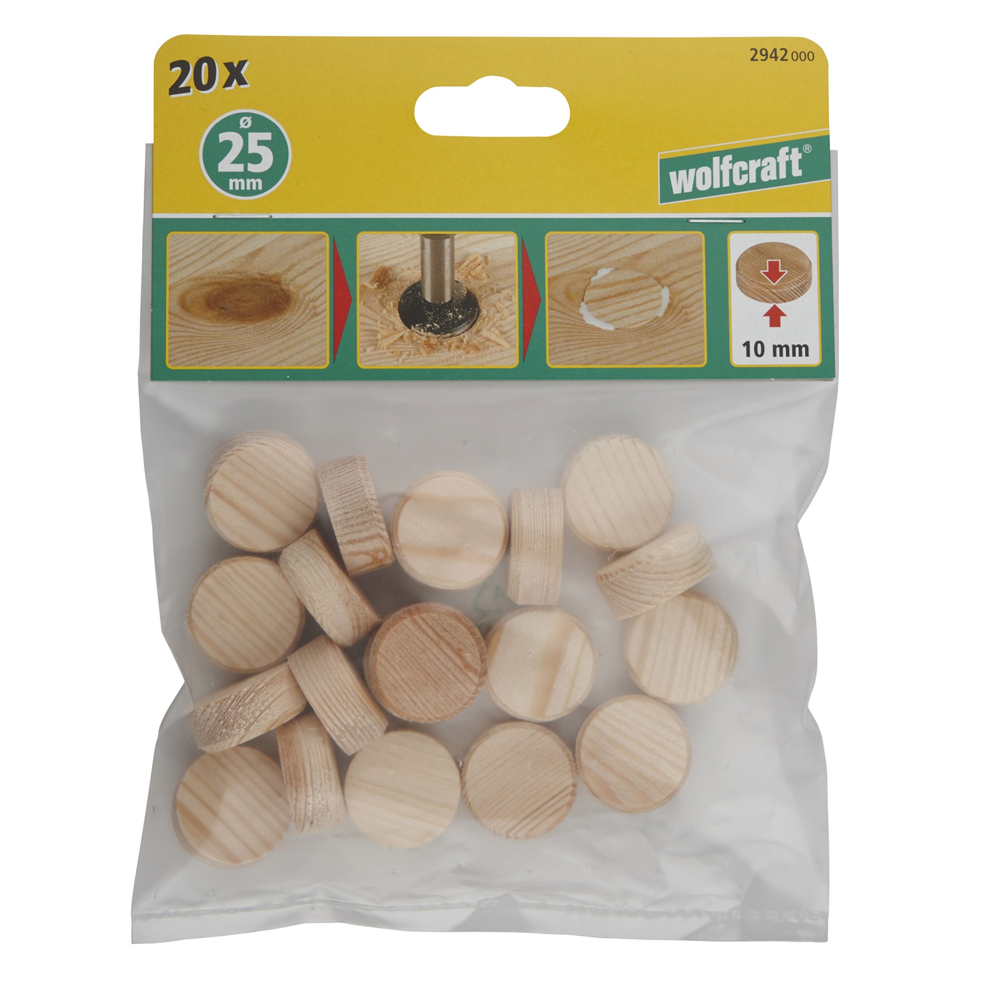 20 plaquitas cónicas de 25 mm de diámetro