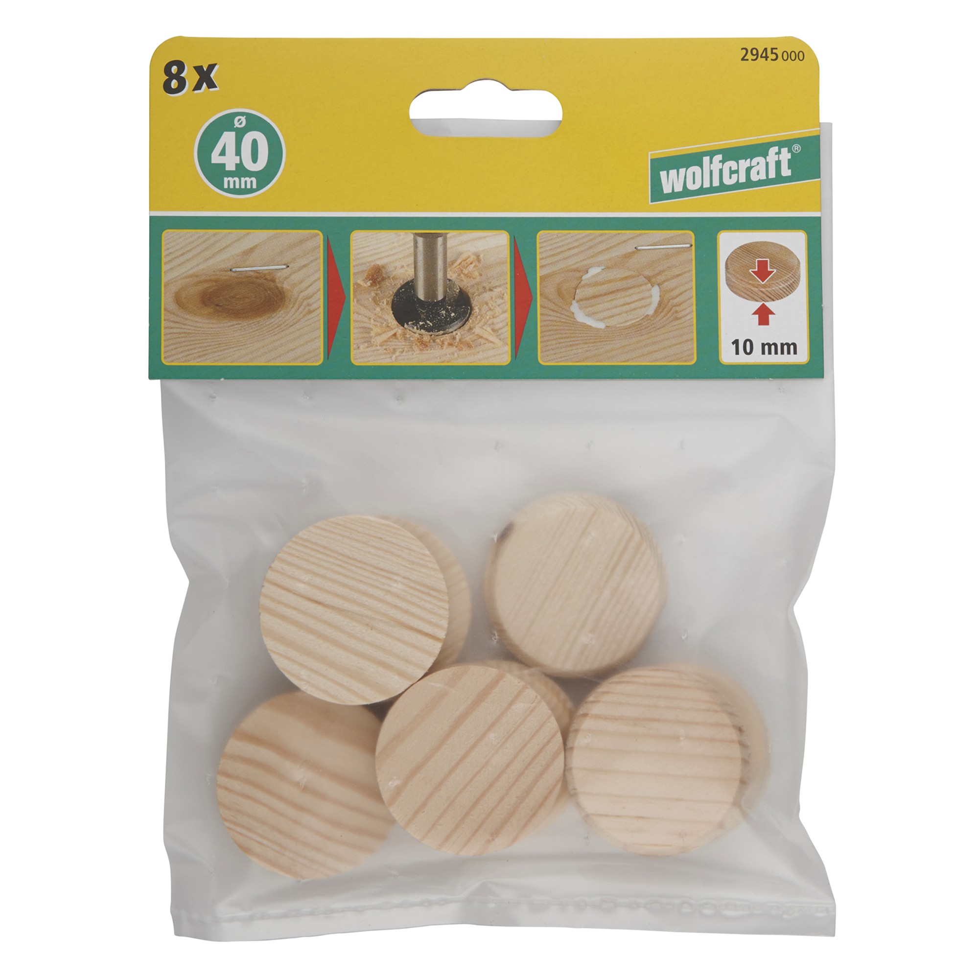 8 plaquitas cónicas de 40 mm de diámetro