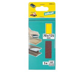 5 hojas de lijar adhesivas Corindón de grano 60 de 70 x 125 mm