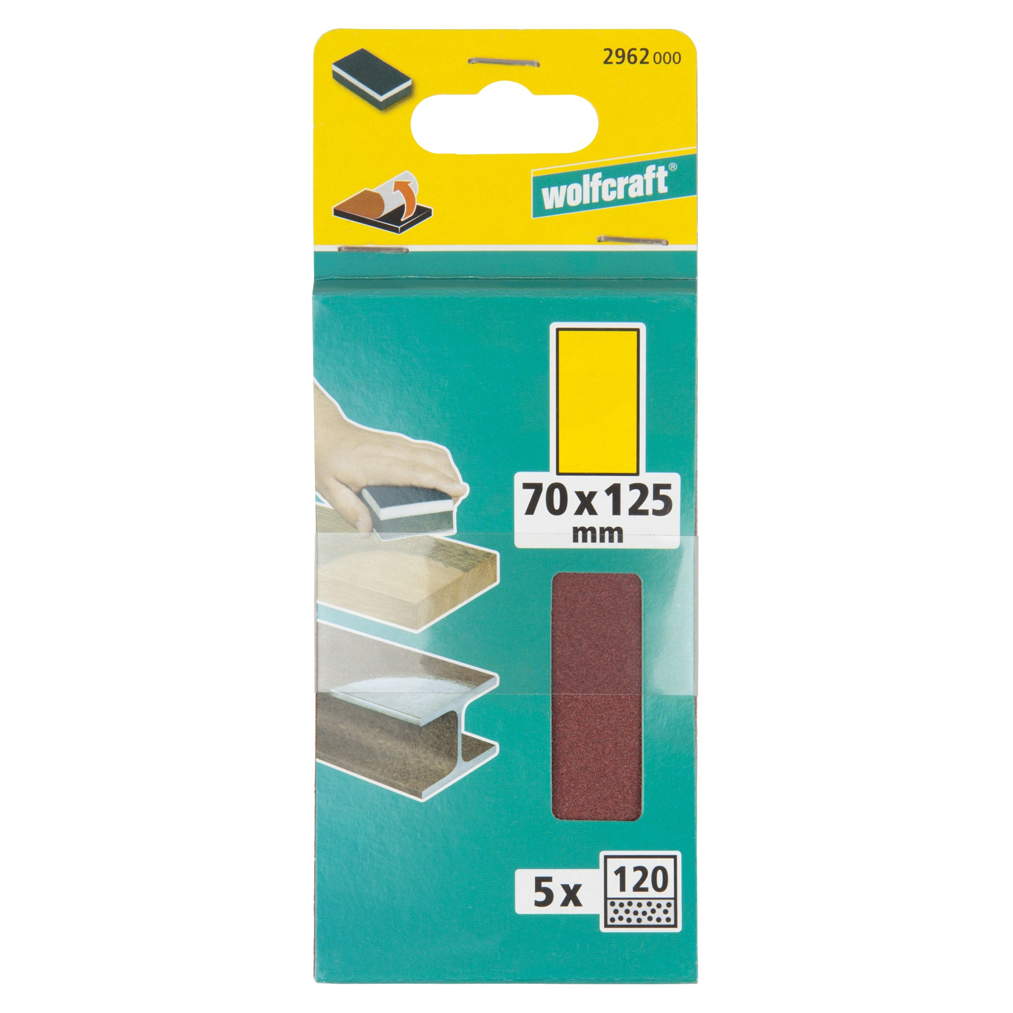 5 hojas de lijar adhesivas Corindón de grano 120 de 70 x 125 mm