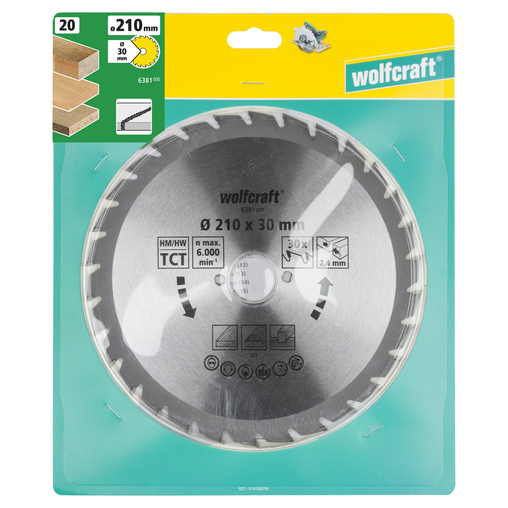 1 disco de sierra circular CT, 30 dientes ø210 mm