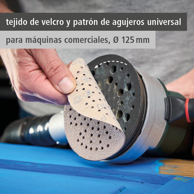 5 discos de lijar multiorificio para lijadora excéntrica, Ø 125 mm, grano 60