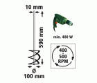 1 mezclador para mortero y cola Prof. Ø 100 x 590 mm
