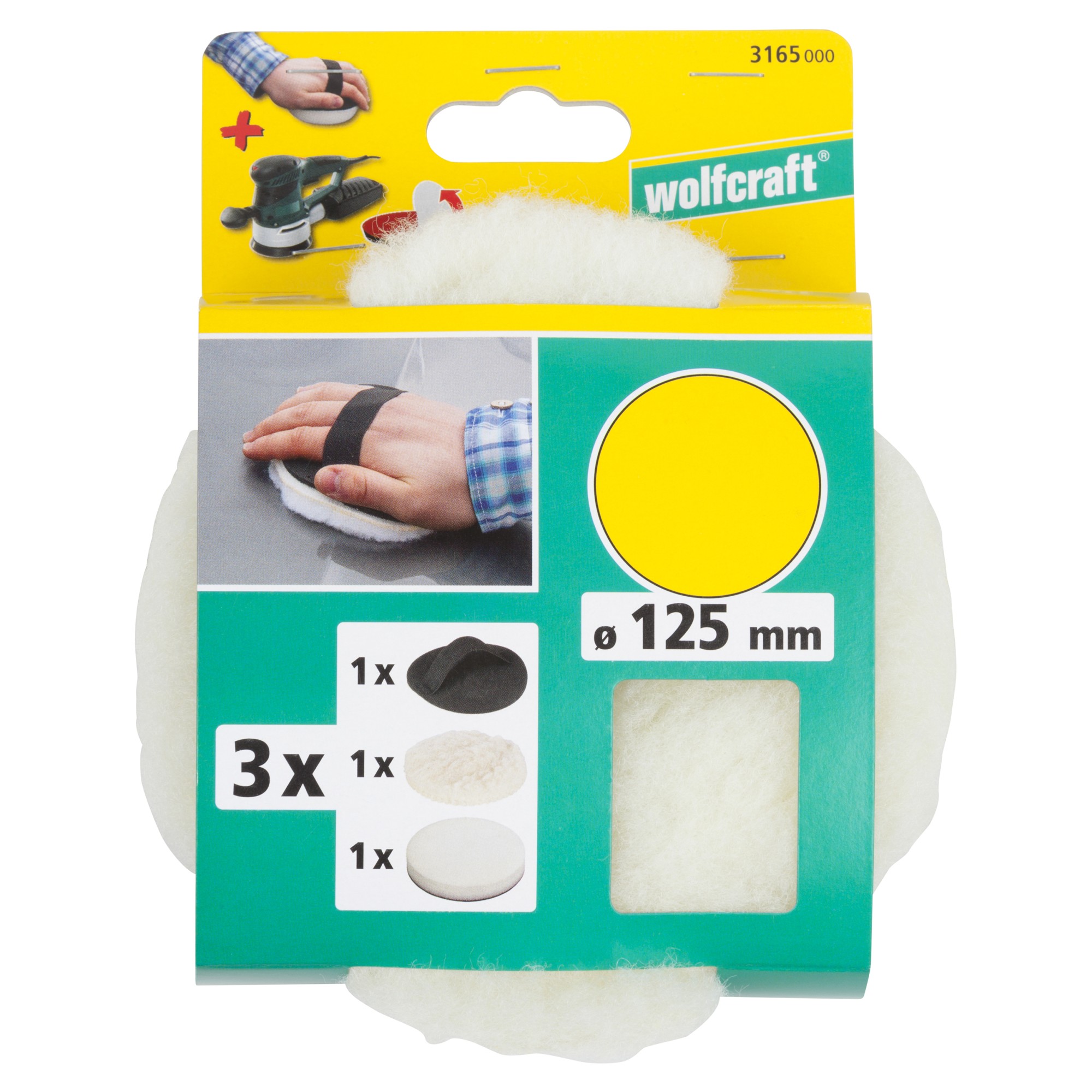 1 juego de pulido manual de 3 piezas de 125 mm de diámetro