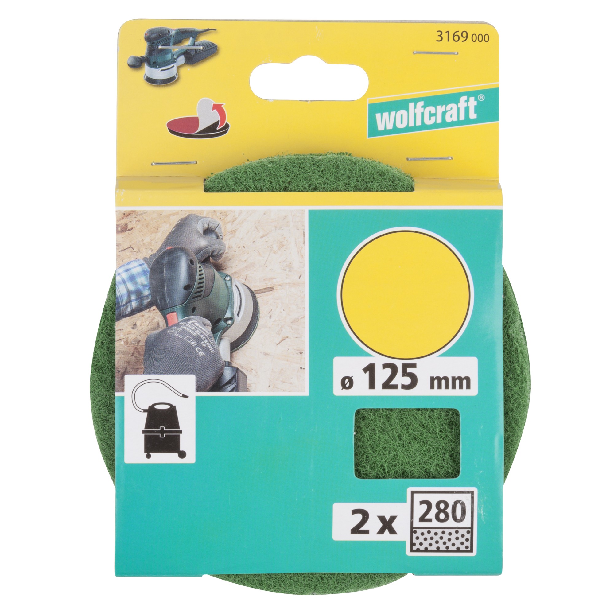 2 fieltros abrasivos adhesivos, grano 280 ø125mm