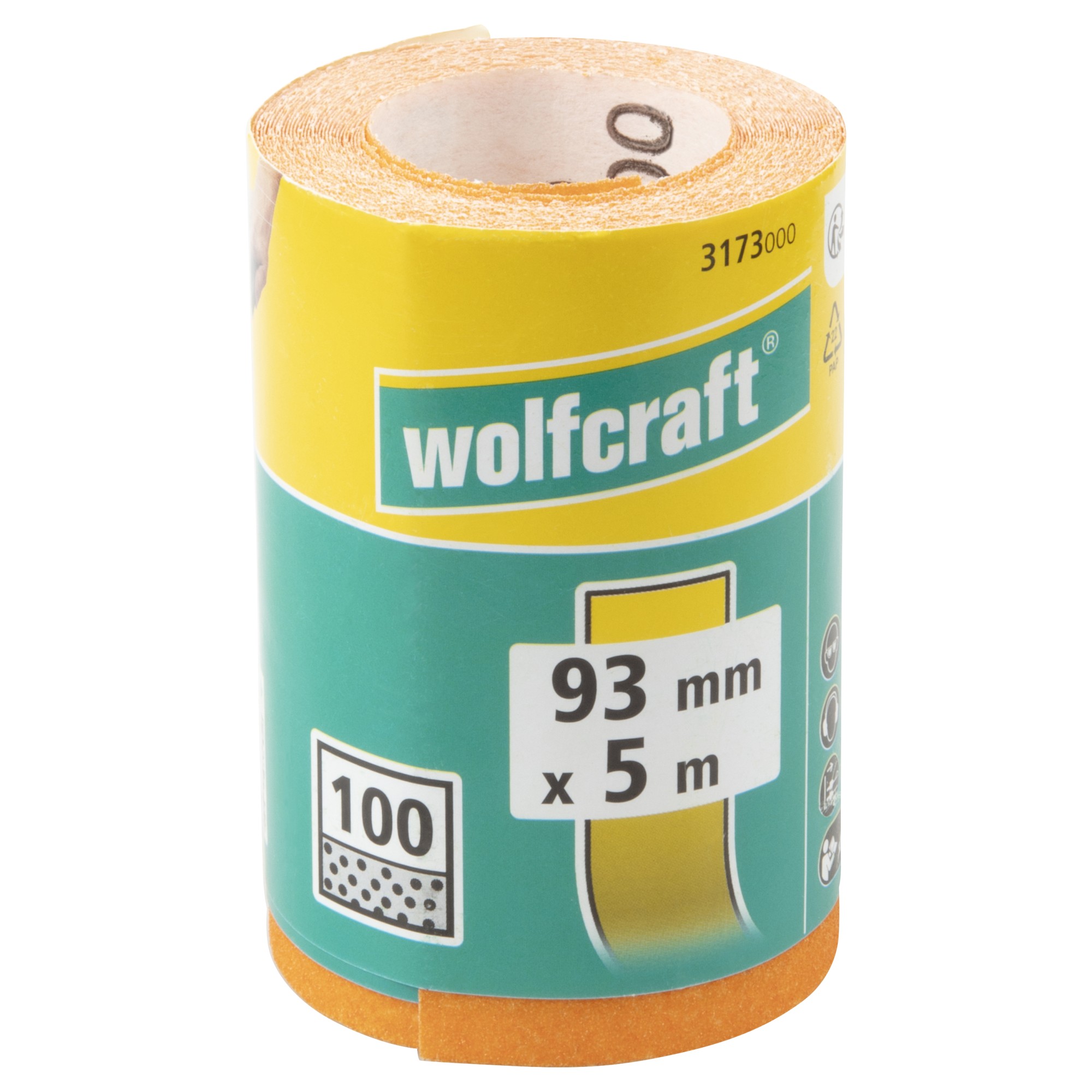 1 rollo de papel abrasivo de grano Grano 100, 5 m x 93 mm