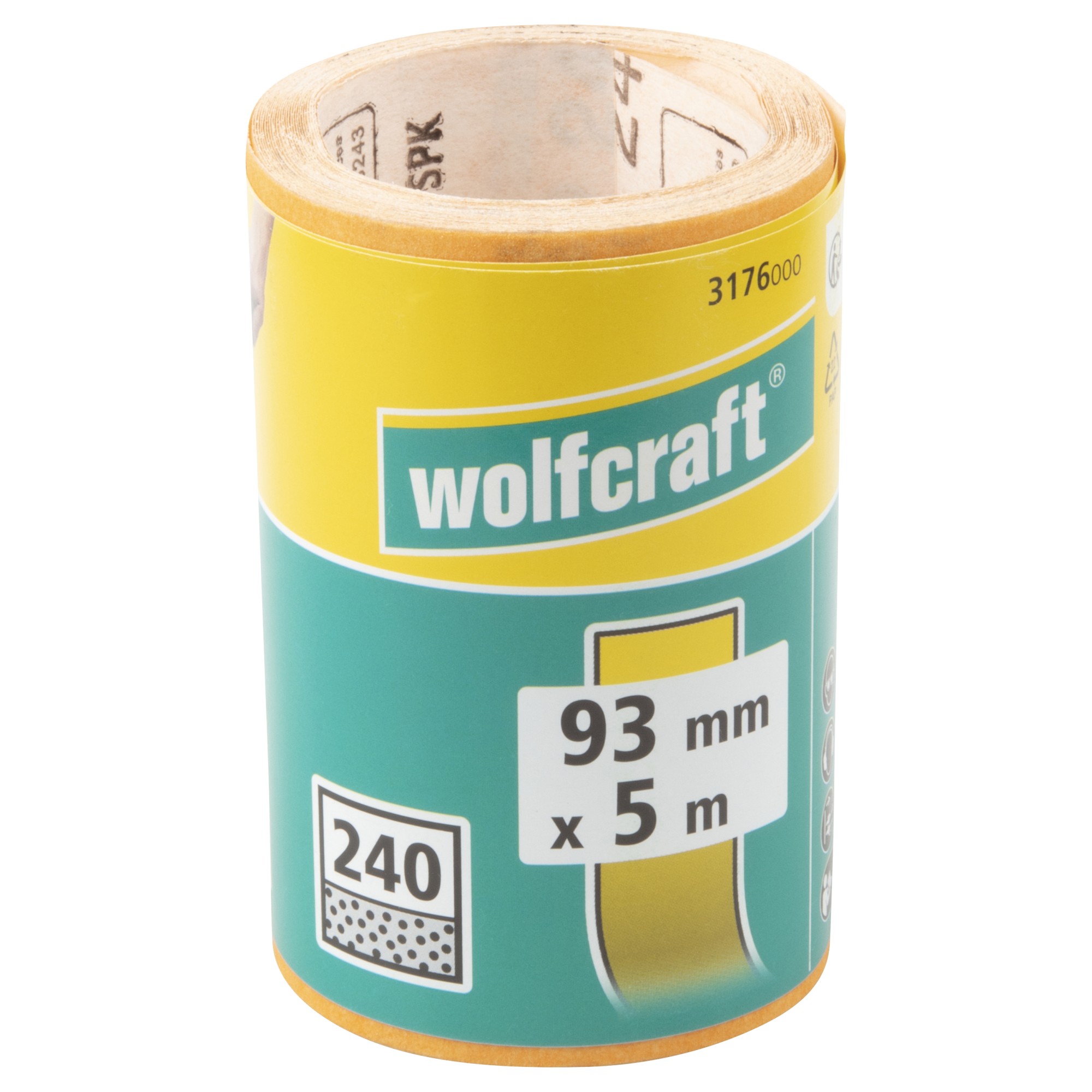 1 rollo de papel abrasivo de grano Grano 240, 5 m x 93 mm