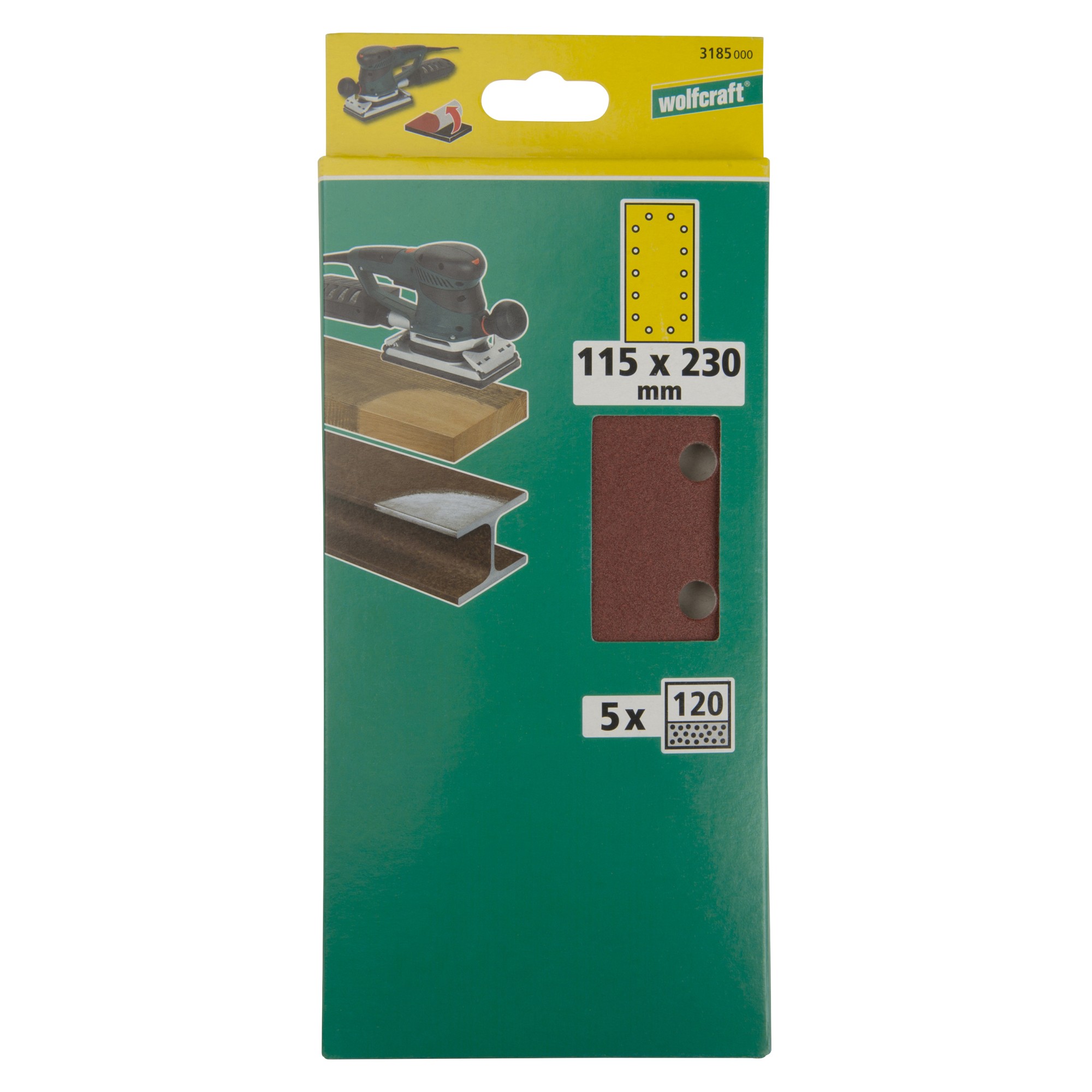 5 hojas de lijar adhesivas Corindón de grano 120 de 115 x 230 mm