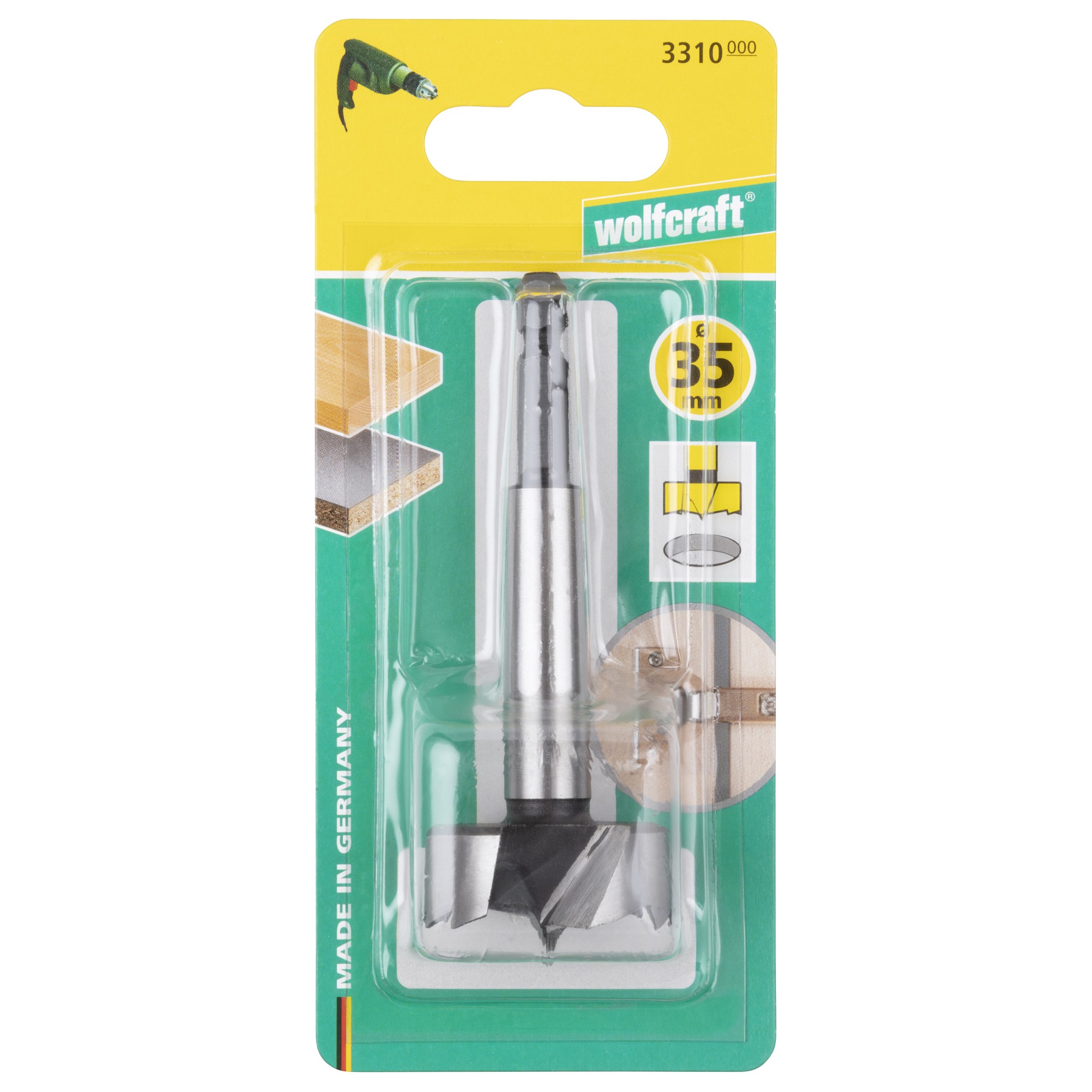 1 broca Forstner con vástago hexagonal Ø 35 x 90 mm