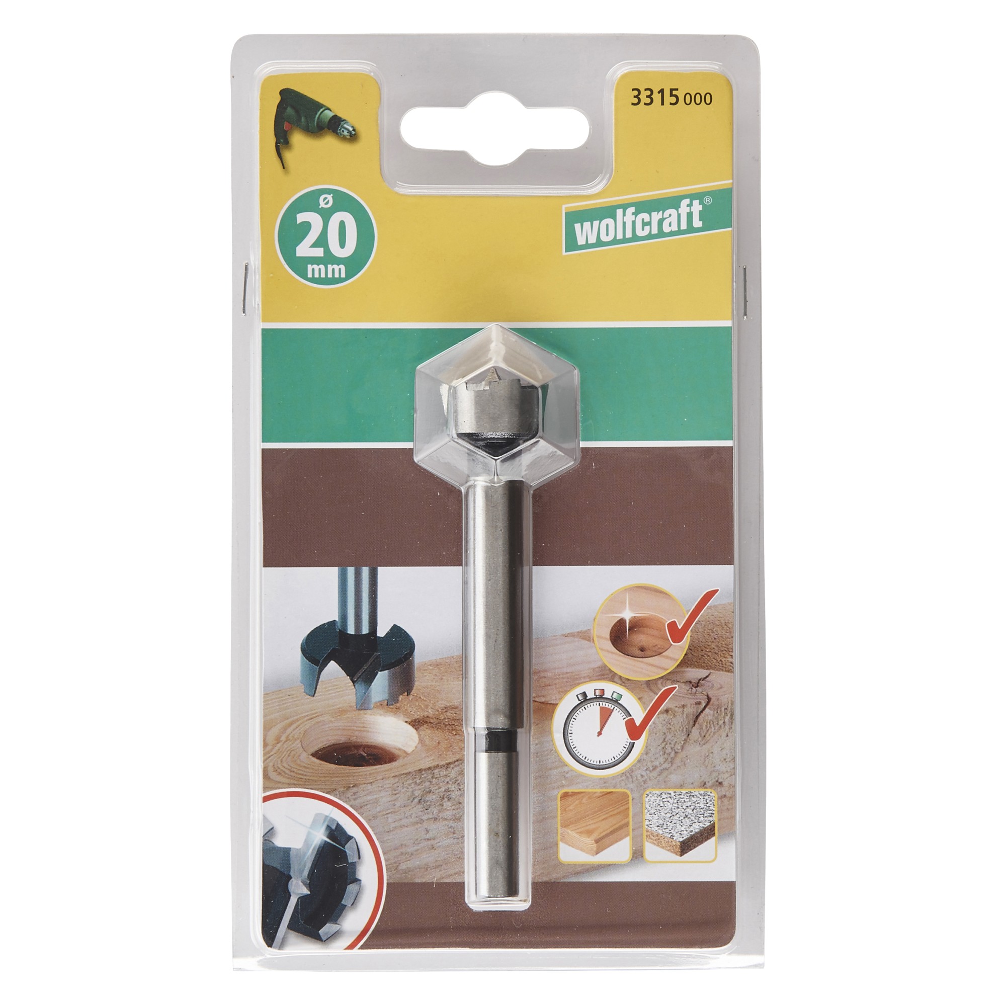 1 broca Forstner Ø 20 x 90 mm