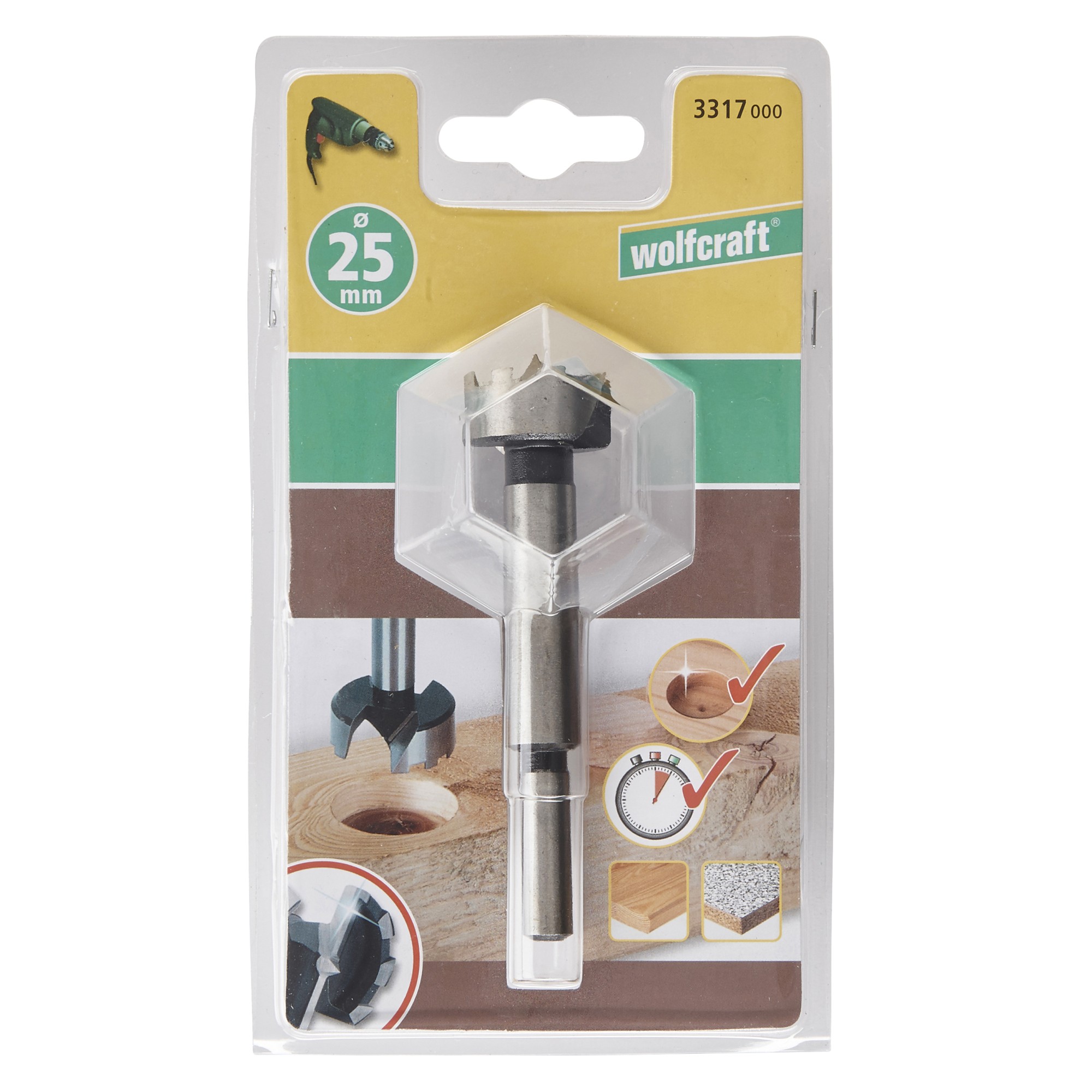 1 broca Forstner Ø 25 x 90 mm