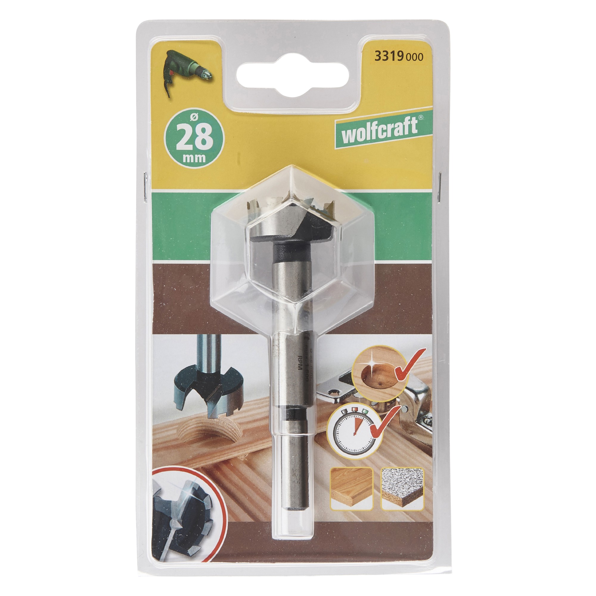 1 broca Forstner Ø 28 x 90 mm