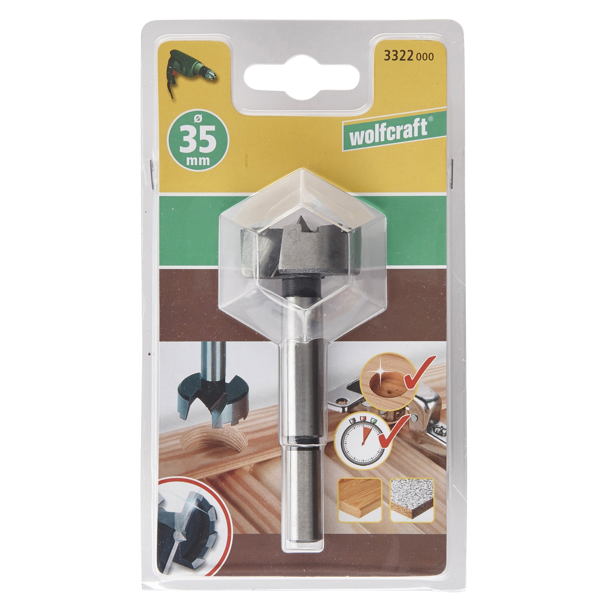 1 broca Forstner Ø 35 x 90 mm