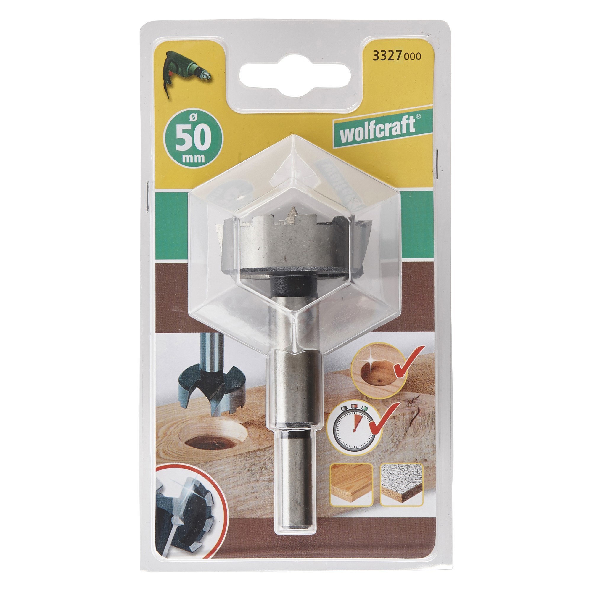 1 broca Forstner Ø 50 x 90 mm