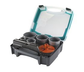 Juego de sierras de corona de perforación, recubrimiento de carburo de tungsteno, 7 piezas