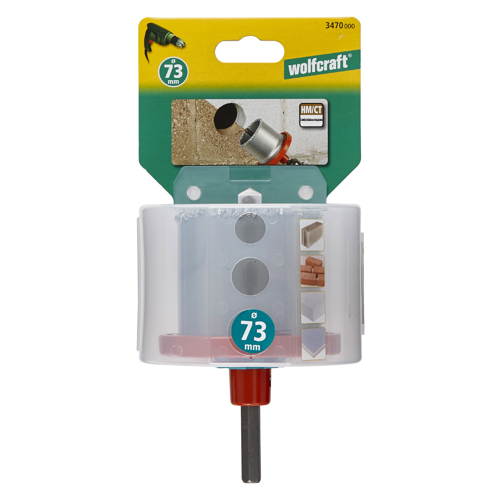 1 sierra de corona de perforación recubierta de carburo de tungsteno ø 73 mm