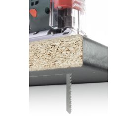 Hojas de sierra de calar BiM; vástago en T; metal, madera, plástico; corte basto