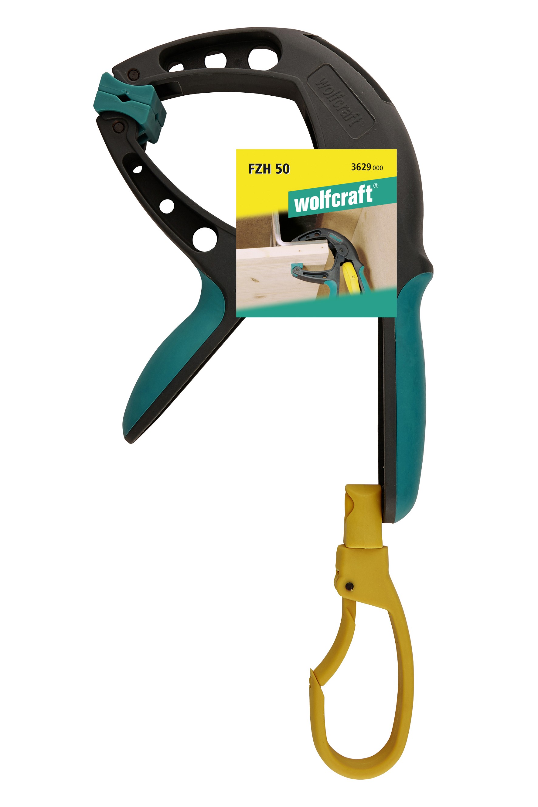 1 pinza con resorte con gancho FZH 50mm