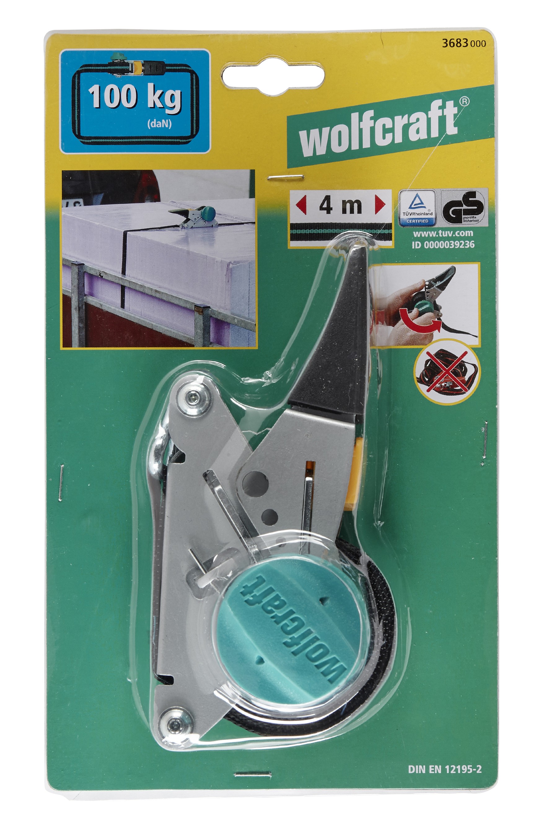 1 cincha con carraca de 100 kg/4 m