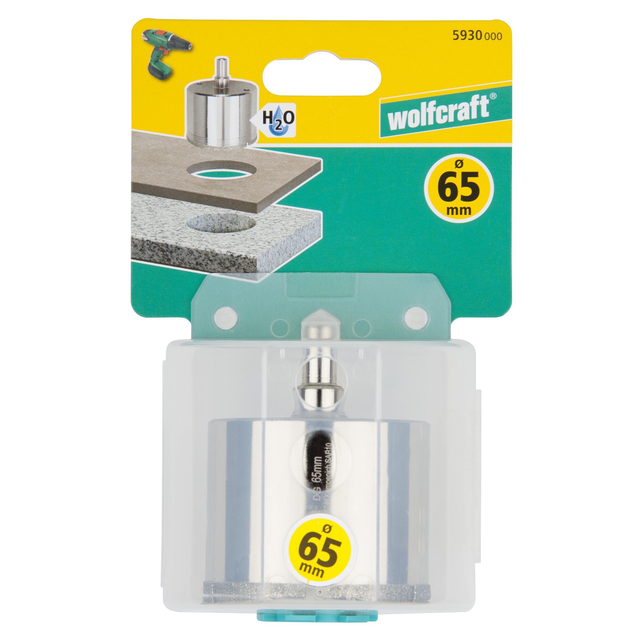 1 corona de perforación de diamante con vástago ø 65 mm